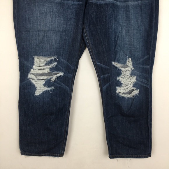 American Eagle Vintage High Rise Distressed Raw Hem Stretchy Mom Jeans Size 18 - Picture 4 of 13